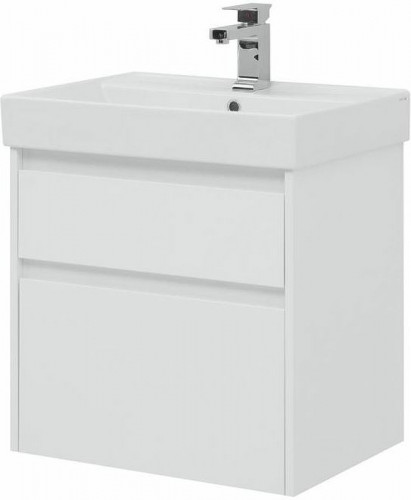Тумба с раковиной Aquanet Nova Lite 60 245240 подвесная Белая глянцевая МДФ / ЛДСП