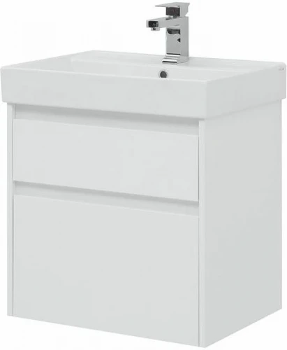 Тумба с раковиной Aquanet Nova Lite 60 245240 подвесная Белая глянцевая МДФ / ЛДСП