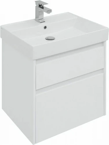 Тумба с раковиной Aquanet Nova Lite 60 245240 подвесная Белая глянцевая МДФ / ЛДСП