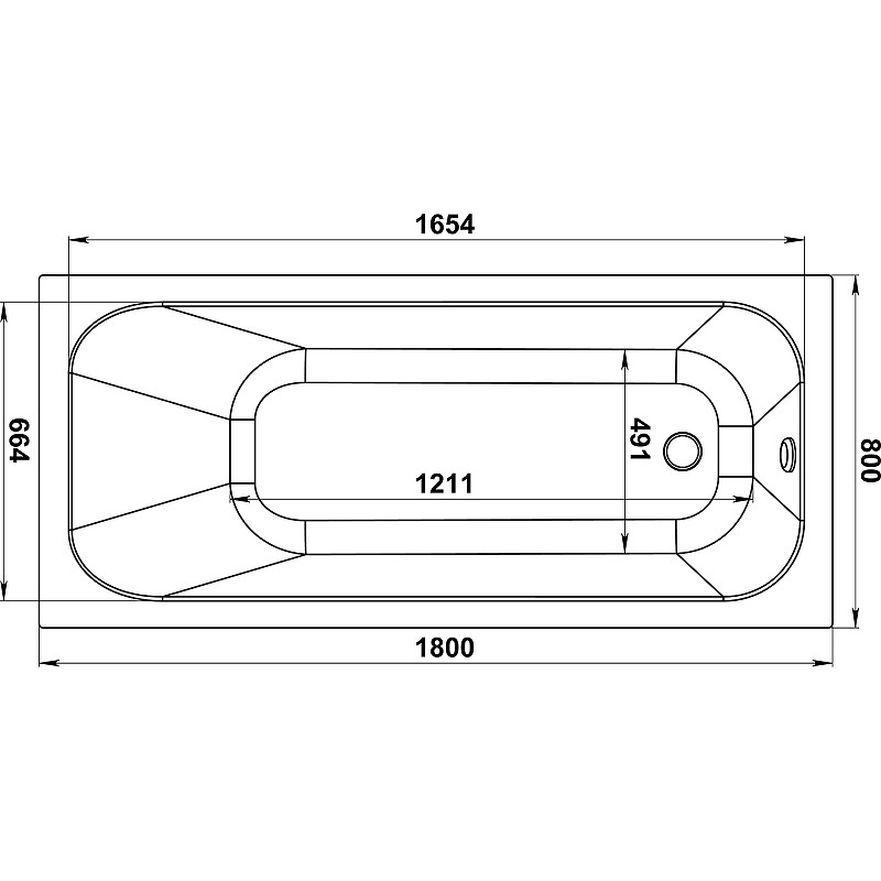 Акриловая ванна Jacob Delafon Trocadero 180x80 E6D355RU-00 без гидромассажа