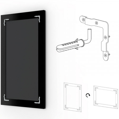 Зеркало Evoform Exclusive 141х56 BY 1169 с фацетом в багетной раме - Алюминий 61 мм стекло