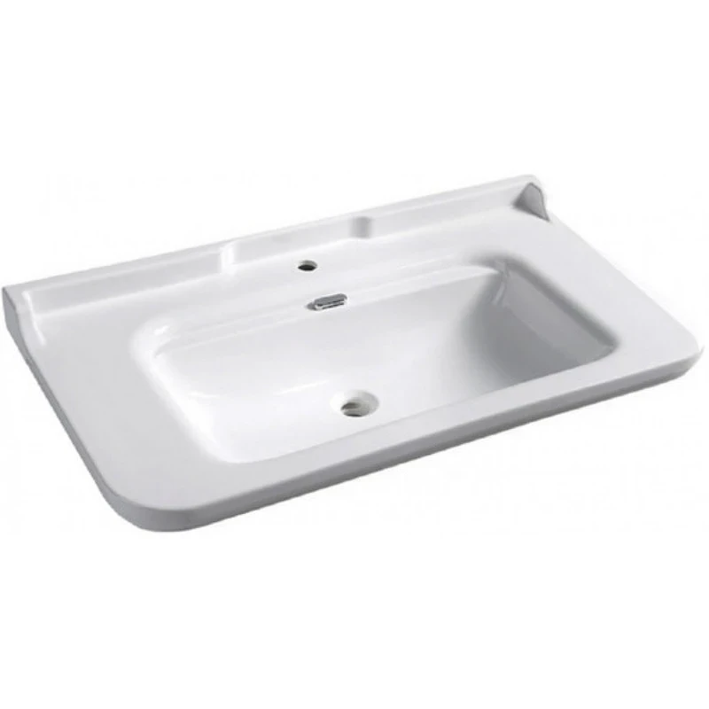 Раковина Kerasan Waldorf 120 4144K1bi/cr*1 Белая фарфор подвесная, полувстраиваемая