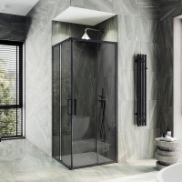 Душевой уголок Maybah Glass MGY-1334-6 1000x1000x1950 раздвижной профиль Черный стекло графитовое