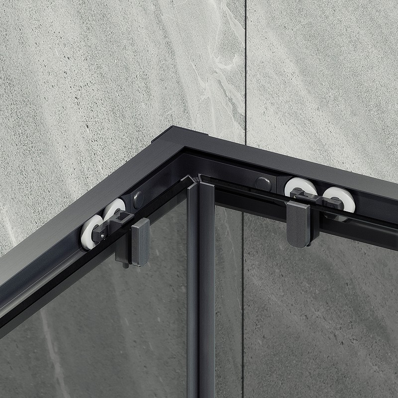 Душевой уголок Maybah Glass MGY-1334-6 1000x1000x1950 раздвижной профиль Черный стекло графитовое