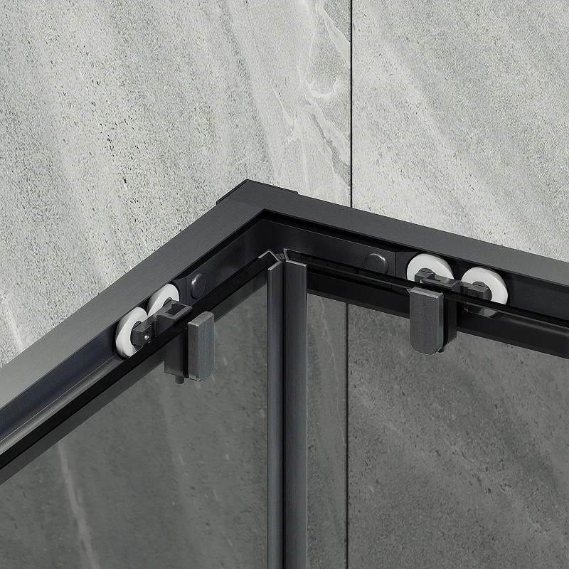 Душевой уголок Maybah Glass MGY-1334-6 1000x1000x1950 раздвижной профиль Черный стекло графитовое
