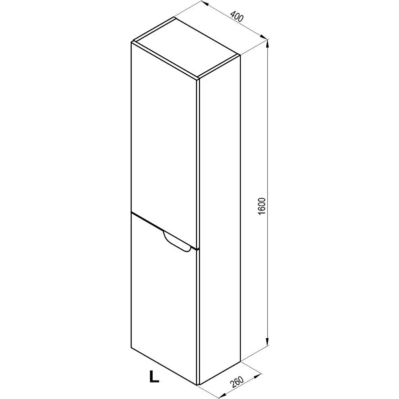Шкаф пенал Ravak SB Classic II 40 L X000001472 подвесной Белый МДФ / ЛДСП