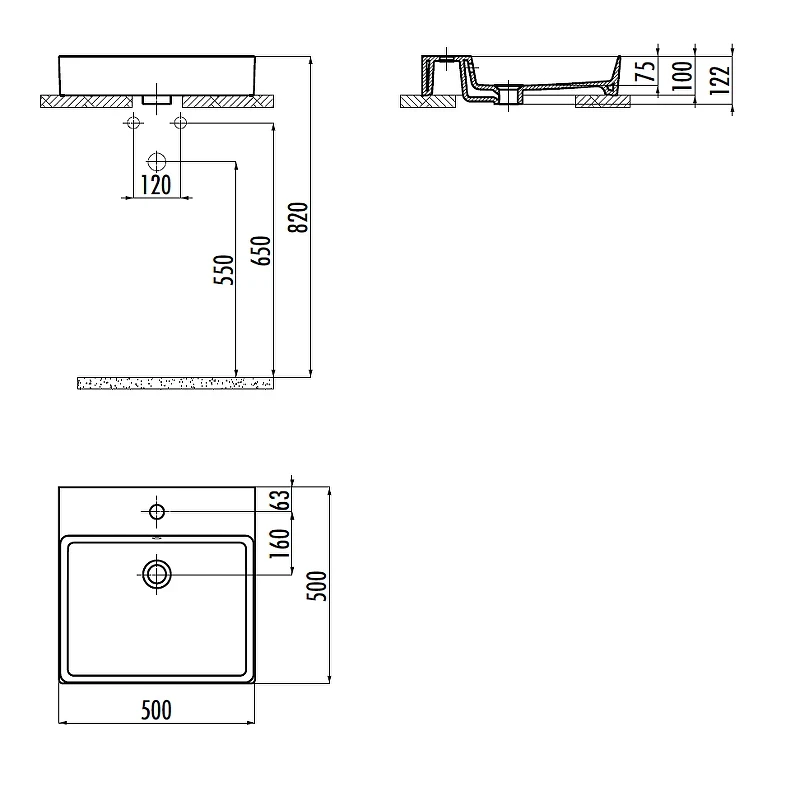 Раковина Creavit Volga VX255-00CB00E-0000 цвет Белый