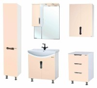 Шкаф пенал Bellezza Лагуна 35 L 4622107002075 Бежевый Белый МДФ / ЛДСП