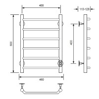 Электрический полотенцесушитель Comfysan Scola EC-6 60x40 016845 Черный матовый