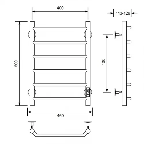 Электрический полотенцесушитель Comfysan Scola EC-6 60x40 016845 Черный матовый