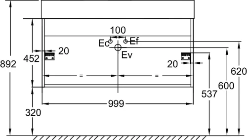 Тумба под раковину Jacob Delafon Vivienne 100 EB1585-N18-G1C подвесная Белая глянцевая МДФ / ЛДСП