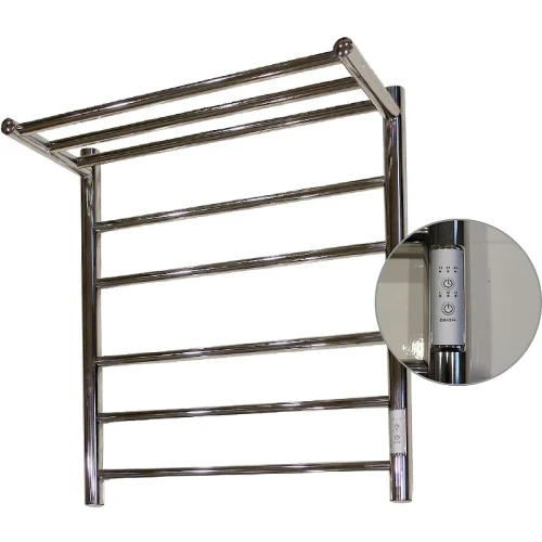 Электрический полотенцесушитель Melodia della vita Shelf Electro 50х60 П5 MTRSHE5060 с полкой Полированная сталь