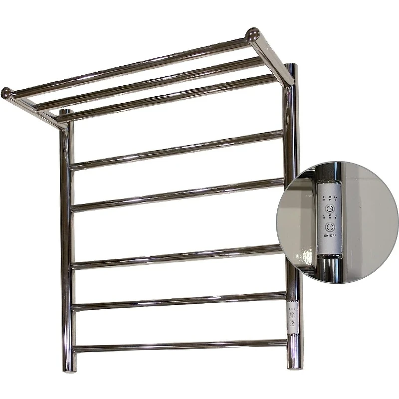 Электрический полотенцесушитель Melodia della vita Shelf Electro 50х60 П5 MTRSHE5060 с полкой Полированная сталь