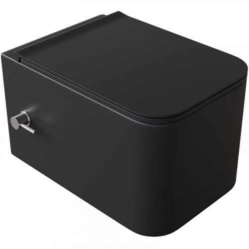 Унитаз биде Boheme Mane 970-SET-2-B подвесной Черный матовый с сиденьем Микролифт фарфор подвесной
