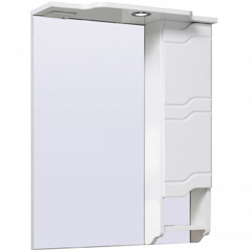 Зеркало со шкафом Runo Стиль 65 R УТ000002339 с подсветкой Белое МДФ / ЛДСП, стекло