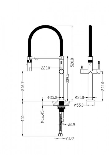 Смеситель для кухни Boheme Kitchen 115-CB цвет Брашированная медь