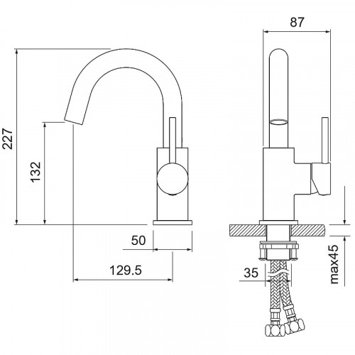 Смеситель для раковины Aquatek Европа AQ1307BG Золото шлифованное