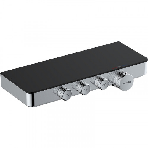 Смеситель для ванны WasserKRAFT Elbe 7499 Thermo с термостатом Хром Черный латунь на стену