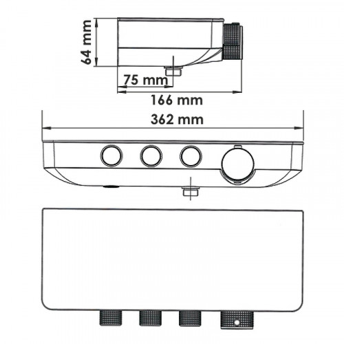 Смеситель для ванны WasserKRAFT Elbe 7499 Thermo с термостатом Хром Черный латунь на стену