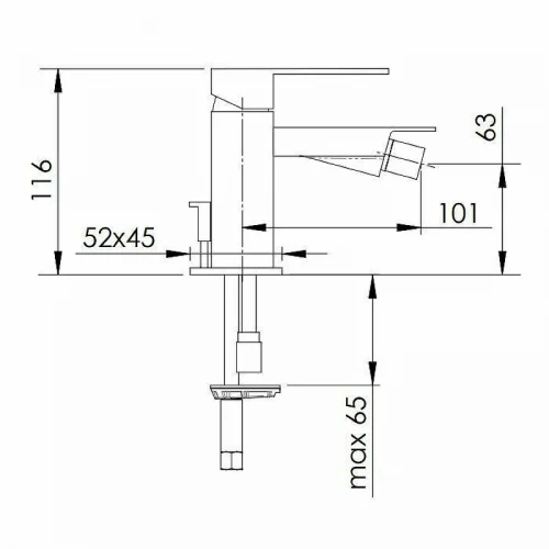 Смеситель для биде Remer Qubica Design QD20 Хром латунь