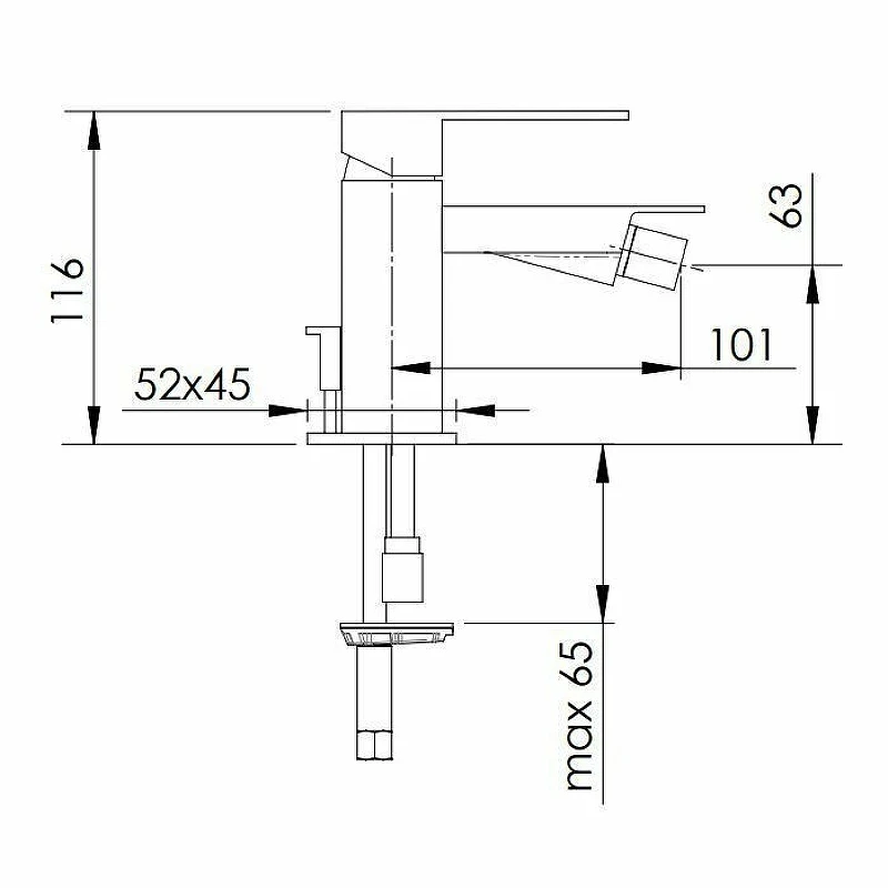 Смеситель для биде Remer Qubica Design QD20 Хром латунь