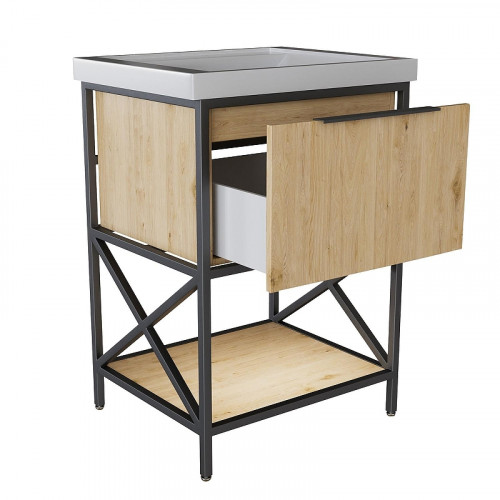 Тумба под раковину Mixline Бруклин 60 548234 цвет Дуб бунратти