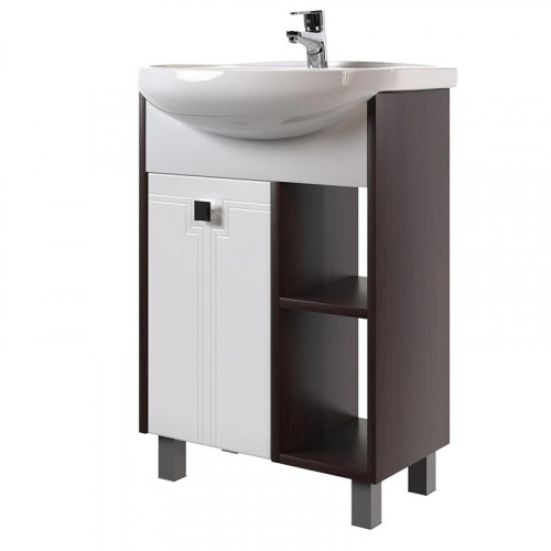 Тумба под раковину Mixline Боско 55 554987 цвет Венге Белый