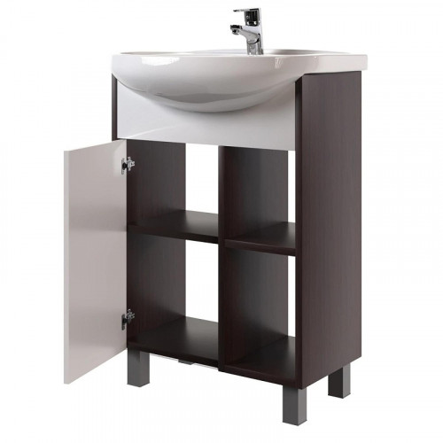 Тумба под раковину Mixline Боско 55 554987 цвет Венге Белый