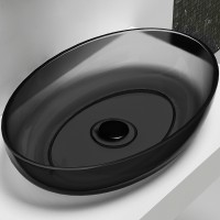 Раковина-чаша Abber Kristall 60 AT2801Onyx Черная полиэфирная смола накладная