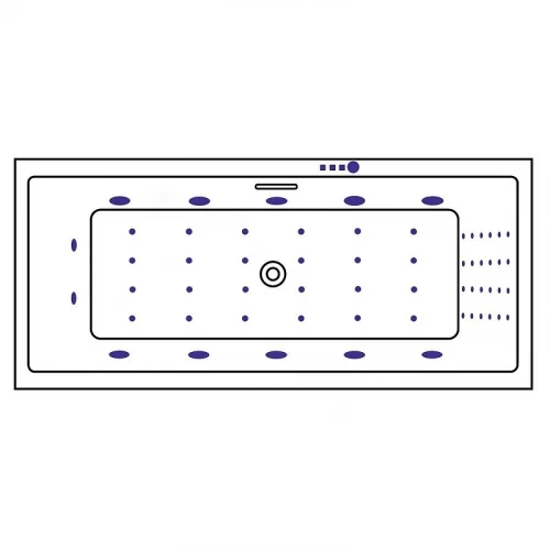 Акриловая ванна Excellent Heaven Slim 180x80 WAEX.HEV18S.NANO.GL цвет Белый с гидромассажем форсунки Золото