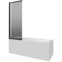 Шторка на ванну Berges River S Slider Black 98х145 065018 профиль Черный матовый стекло тонированное