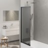 Шторка на ванну Berges River S Slider Black 98х145 065018 профиль Черный матовый стекло тонированное