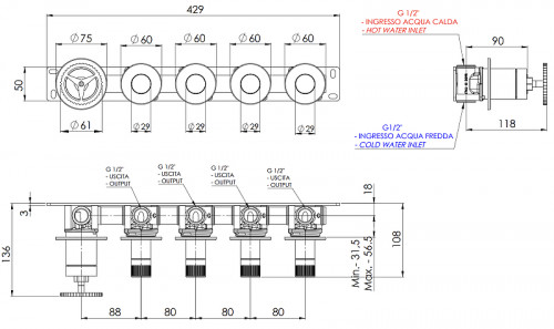 Смеситель для душа Remer Chrono CH98D4PXV цвет Сталь