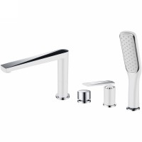 Смеситель на борт ванны Boheme Venturo 370-W Белый Хром латунь