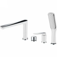 Смеситель на борт ванны Boheme Venturo 370-W Белый Хром латунь