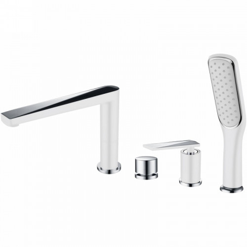 Смеситель на борт ванны Boheme Venturo 370-W Белый Хром латунь