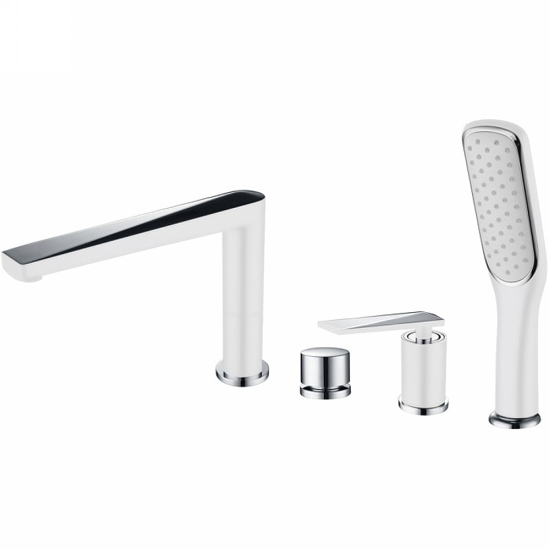 Смеситель на борт ванны Boheme Venturo 370-W Белый Хром латунь