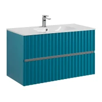 Тумба под раковину Art&Max Elegant 100 AM-ELEGANT-1000-2C-SO-TM-LED подвесная цвет Бирюзовый матовый