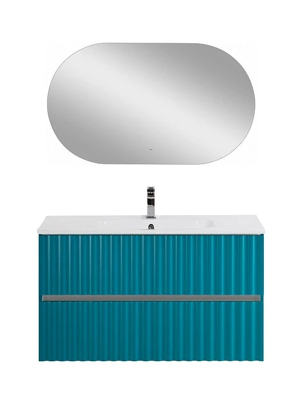 Тумба под раковину Art&Max Elegant 100 AM-ELEGANT-1000-2C-SO-TM-LED подвесная цвет Бирюзовый матовый