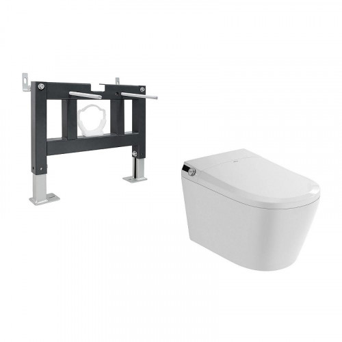 Комплект унитаза биде с инсталляцией Abber Bequem AC1119S-AC0101P цвет Белый с сиденьем Микролифт