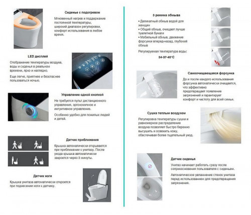 Комплект унитаза биде с инсталляцией Abber Bequem AC1119S-AC0101P цвет Белый с сиденьем Микролифт