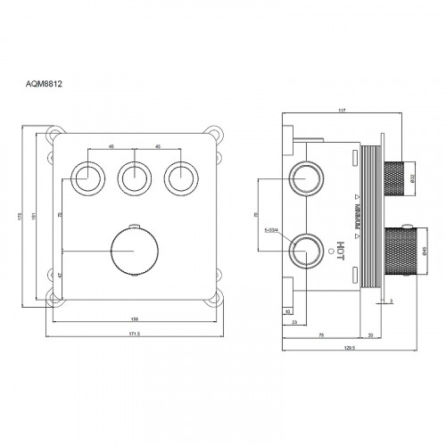 Смеситель для душа AQUAme AQM8812CR с термостатом цвет Полированный хром