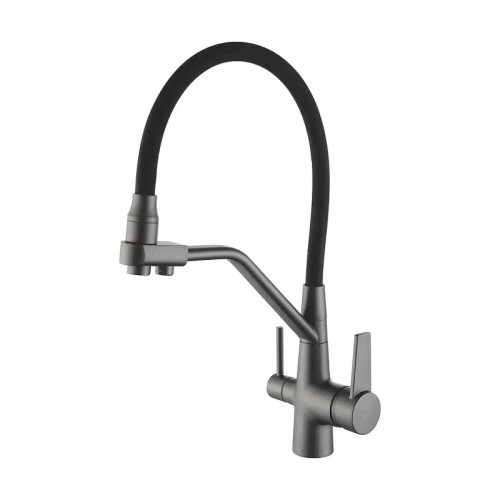 Смеситель для кухни Rose R558Y цвет Пепельный Черный