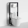 Комплект унитаза с инсталляцией WasserKRAFT Vils 56TLT.010.ME.BN03.H002 цвет Белый с сиденьем Микролифт и клавишей смыва цвет Никель