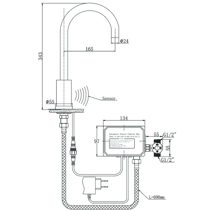Смеситель для кухни Raiber Sensor RSF88198 Хром латунь