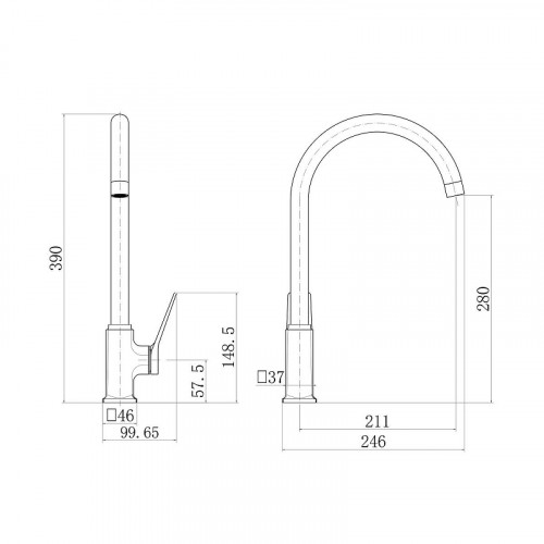 Смеситель для кухни Fashun A4086-7 цвет Черный