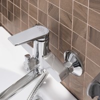 Смеситель для ванны Ростовская Мануфактура Сантехники SL121-006E универсальный Хром латунь на стену