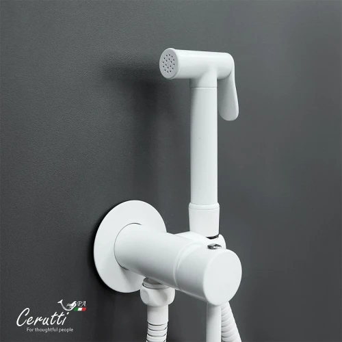 Гигиенический душ со смесителем Ceruttispa Брайс (Braies) SHW CT12122 12122 цвет Белый матовый