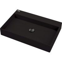 Раковина Deante Correo 60 CQR_NU6S Черная матовая искусственный камень (литьевой мрамор) накладная