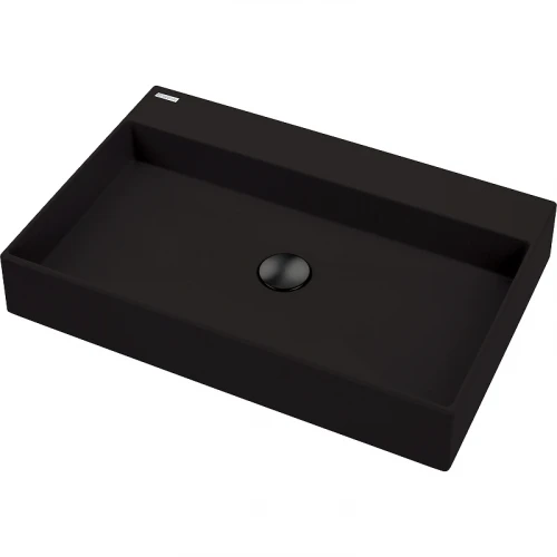 Раковина Deante Correo 60 CQR_NU6S Черная матовая искусственный камень (литьевой мрамор) накладная